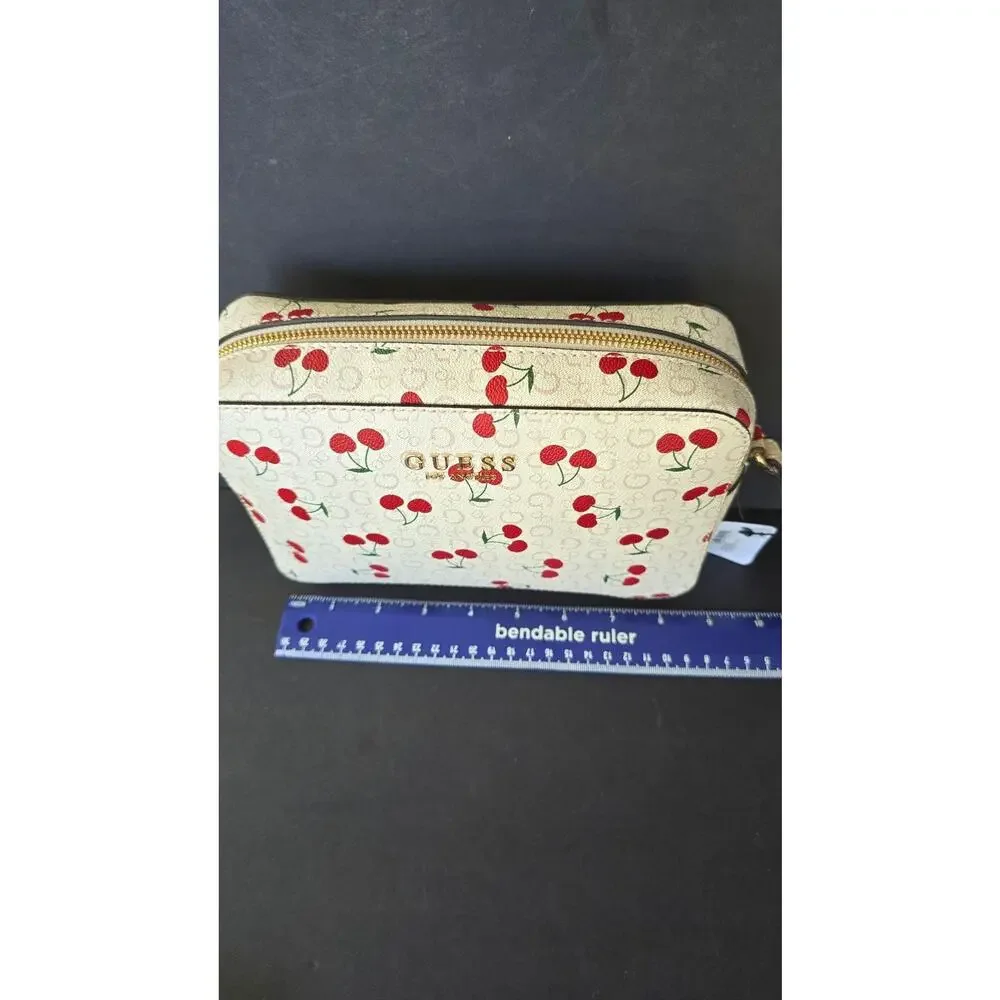 Guess Hensley Mini Crossbody Bag Womens Cherry Print Zip Adjustable Strap